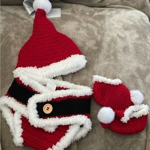 Festive Red and White Santa Baby Set